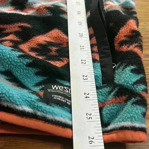 WESC Jacket Men's M Women’s L Blue Black Fleece Aztec Southwestern Full Zip - Picture 8 of 8